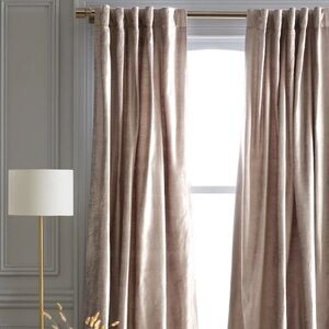 QUINCE Luster Velvet Curtain Set 2 Panels Silver